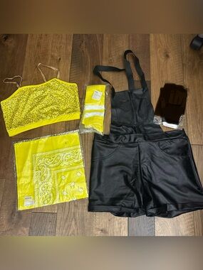 Weissman Whistle-10384 hip-hop dance costume set childs XL yellow streetwear